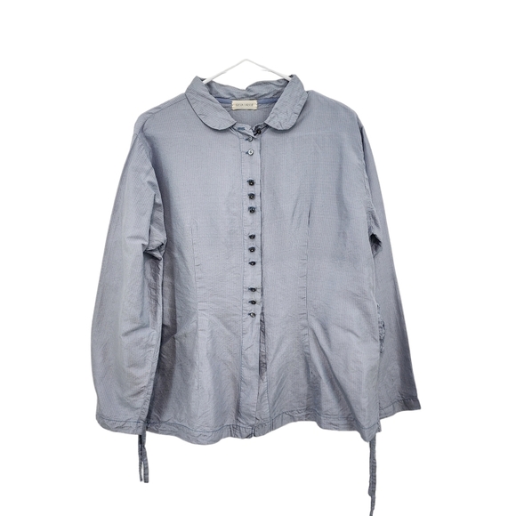 Krista Larson Women's Stripes Button Front Top - OS - Picture 1 of 5